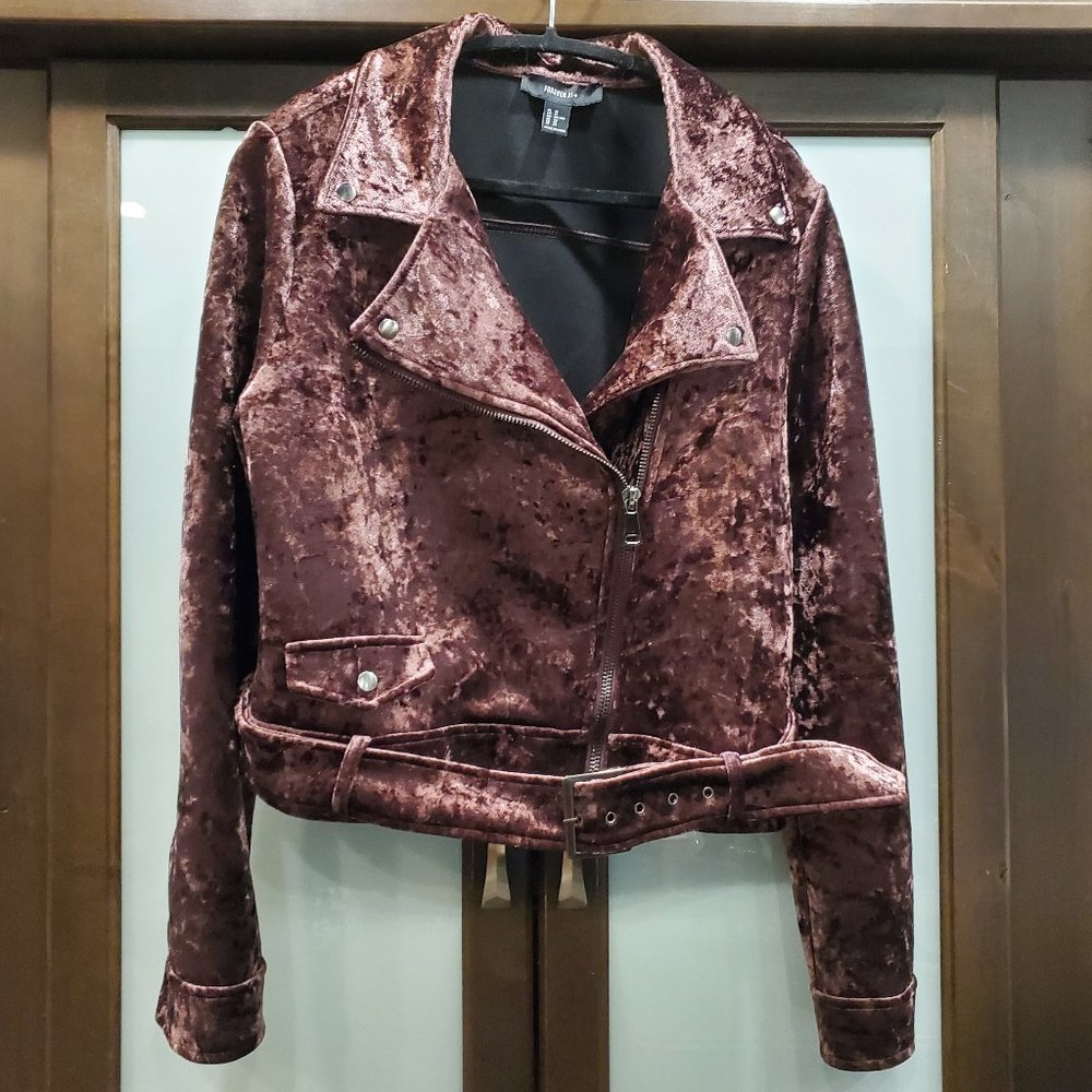 Forever 21 Velvet Moto Jacket
